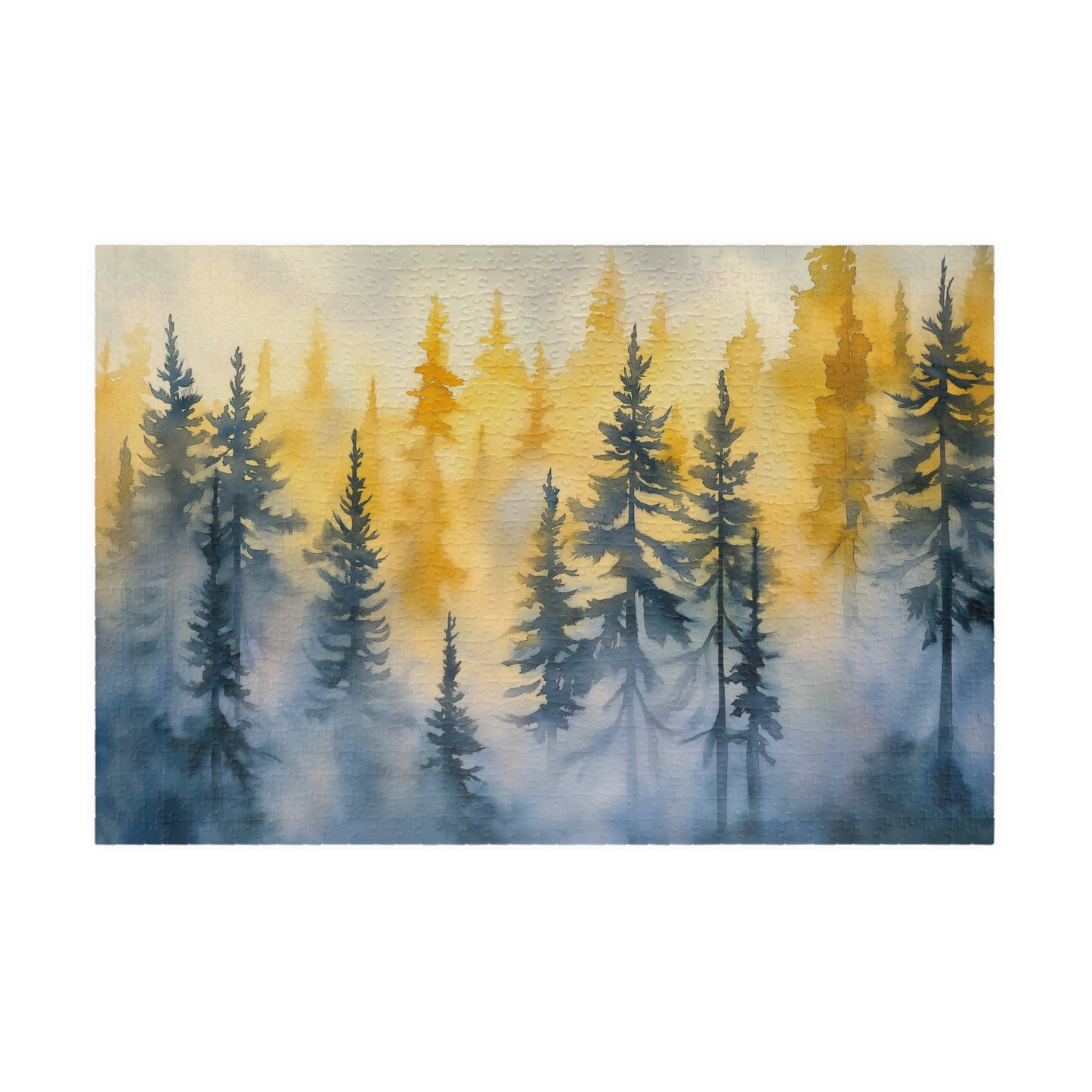Misty Pines Puzzle (110, 252, 520, 1014 Pieces) - Moody Forest Jigsaw, Evergreen Wall Art, Calm Nature Puzzle for Relaxation