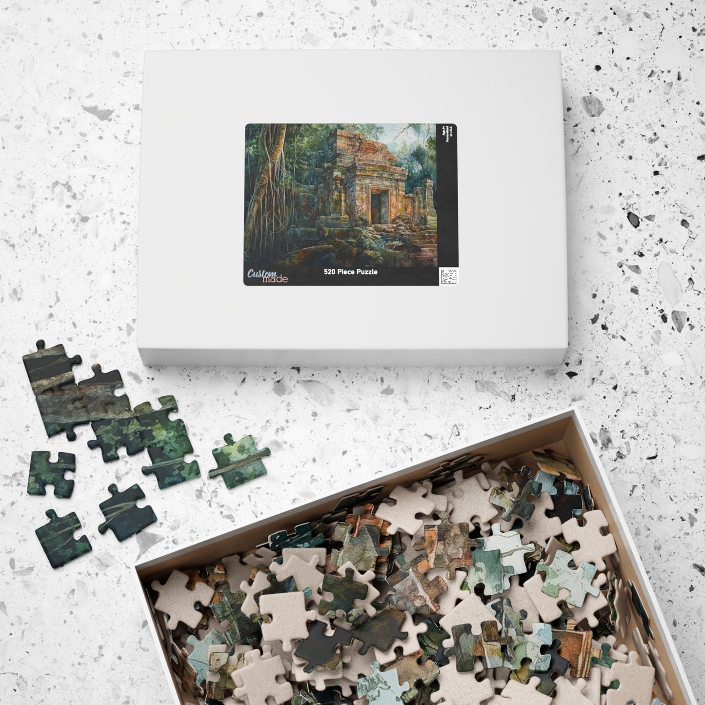 Jungle Ruins Puzzle (110, 252, 520, 1014 Pieces) - Ancient Stone Temple, Overgrown Jungle Puzzle, Mysterious Nature Decor