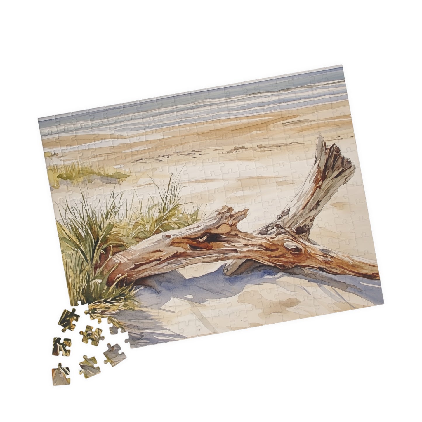 Golden Shore Driftwood Puzzle (110, 252, 520, 1014 Pieces) - Sunny Beach Puzzle, Coastal Decor, Nature Lover Gift, Relaxing Mindful Jigsaw