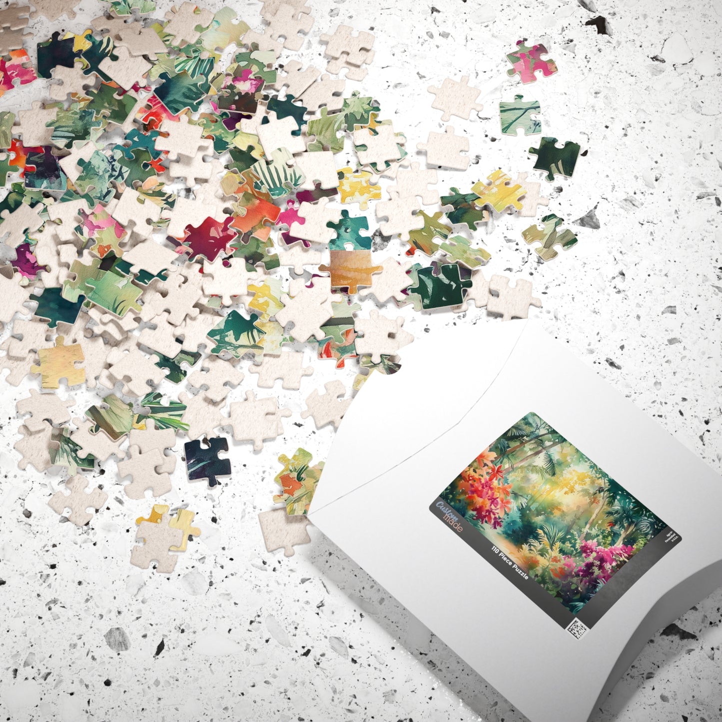 Tropical Bloom Puzzle (110, 252, 520, 1014 Pieces) - Vibrant Jungle Flowers, Rainforest Puzzle, Nature Decor, Gift for Puzzle Enthusiasts