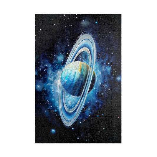Uranus Celestial Puzzle (110, 252, 520, 1014 Pieces) - Outer Space Art, Icy Blue Planet Puzzle, Cosmic Gift for Stargazers, Astronomy Decor