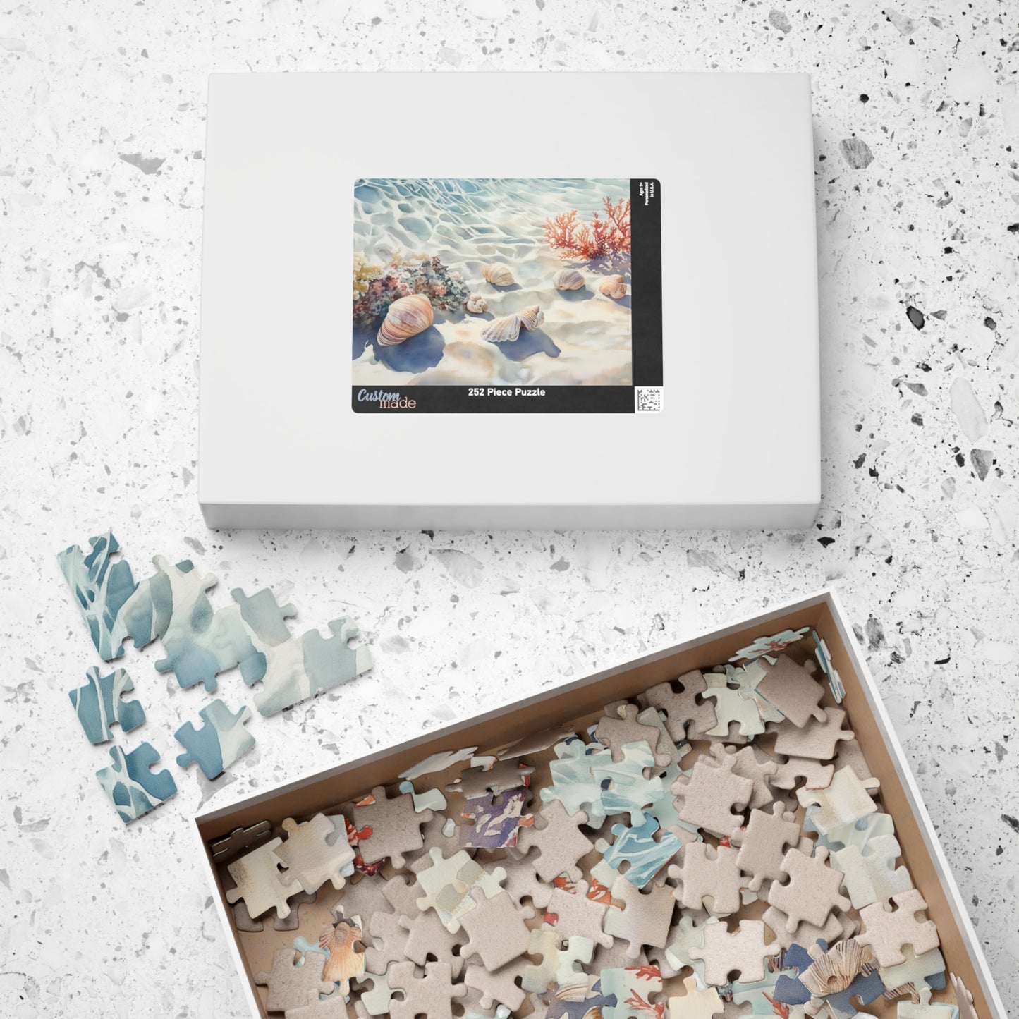 Sea Floor Treasures Puzzle (110, 252, 520, 1014 Pieces) - Shells, Coral, and Sunlit Ocean Beauty for Relaxing, Family-Friendly Fun