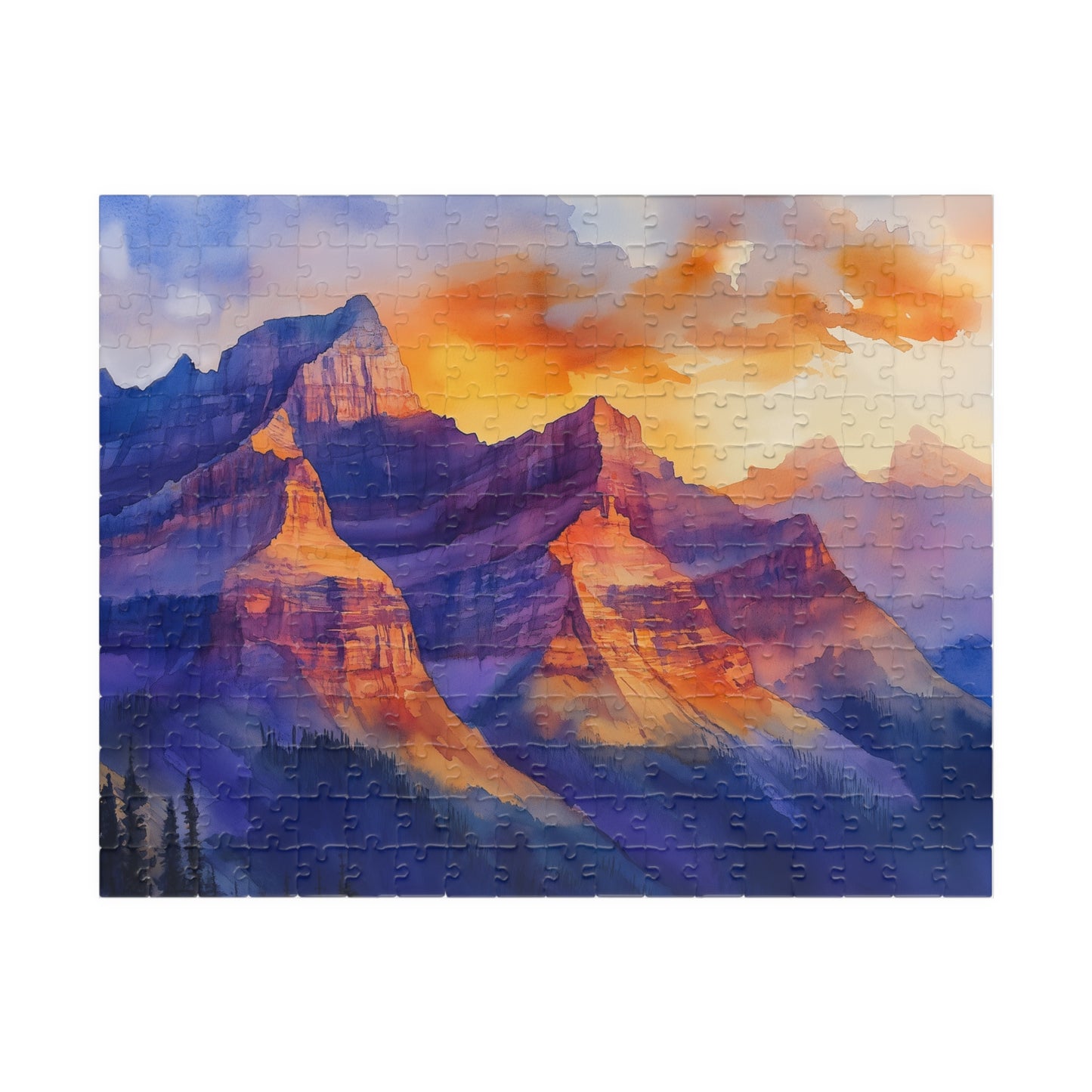 Desert Cliffs at Sunset Puzzle (110, 252, 520, 1014 Pieces) - Bold Southwest Landscape, Vibrant Nature Art Gift