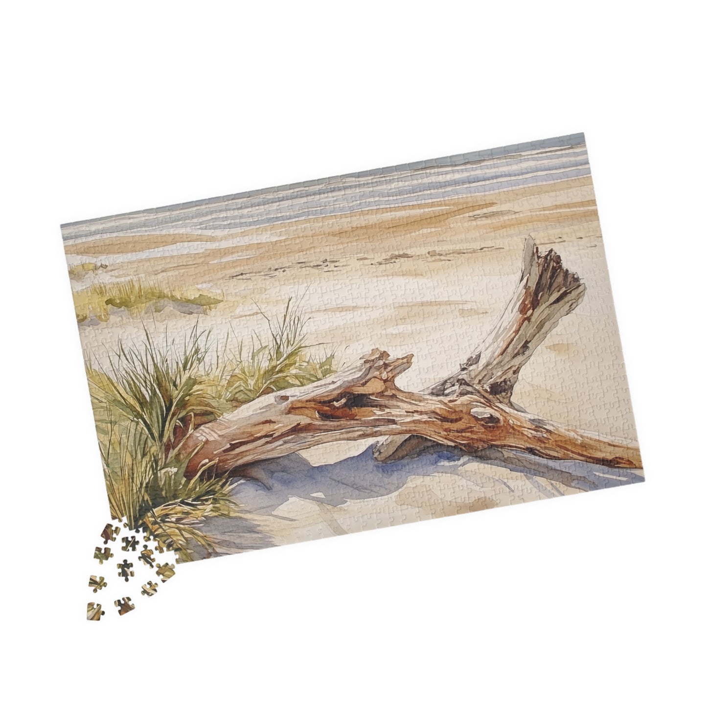 Golden Shore Driftwood Puzzle (110, 252, 520, 1014 Pieces) - Sunny Beach Puzzle, Coastal Decor, Nature Lover Gift, Relaxing Mindful Jigsaw