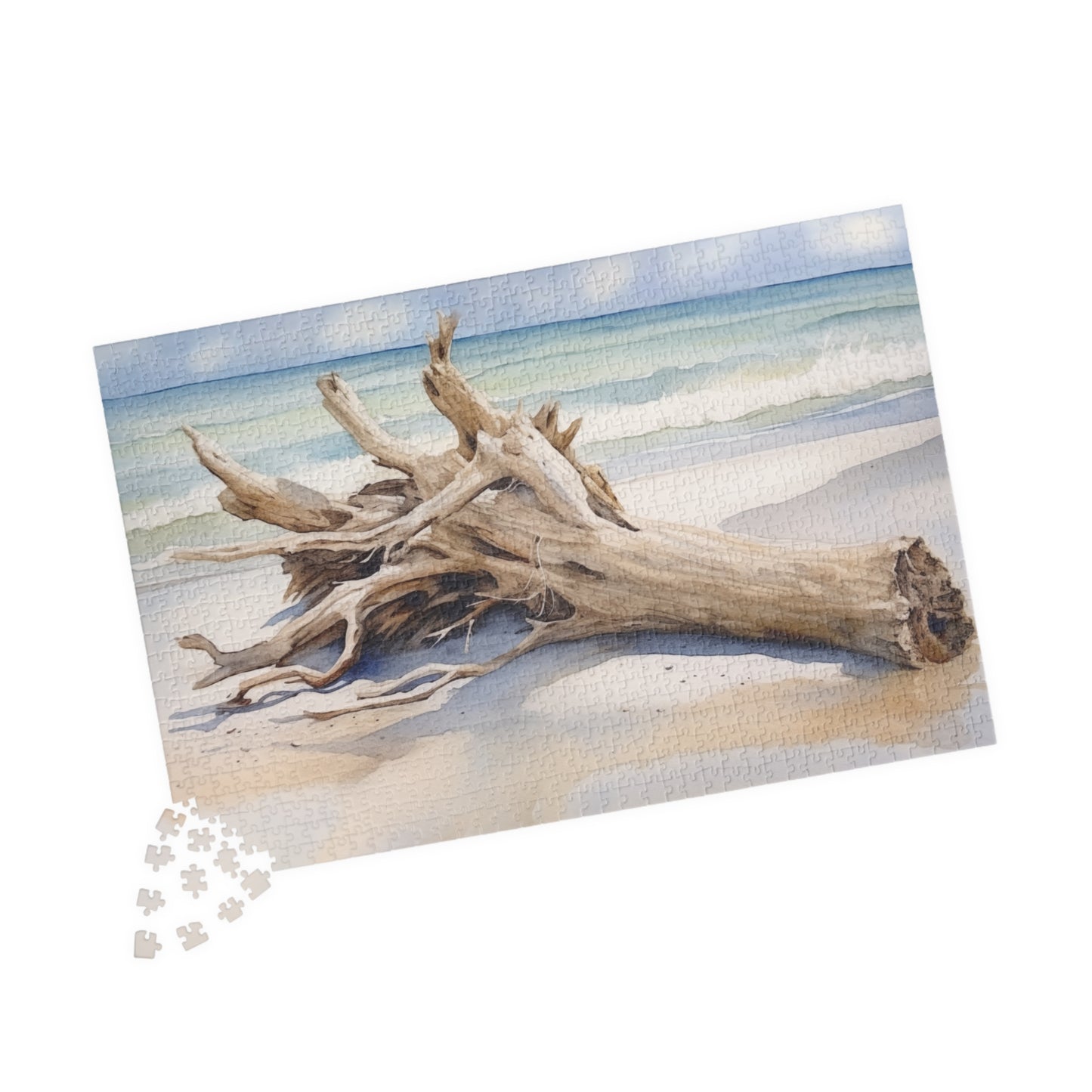 Driftwood Shoreline Puzzle (110, 252, 520, 1014 Pieces) - Beach Nature Puzzle, Calm Ocean Decor, Gift for Coastal Lovers, Relaxing Jigsaw