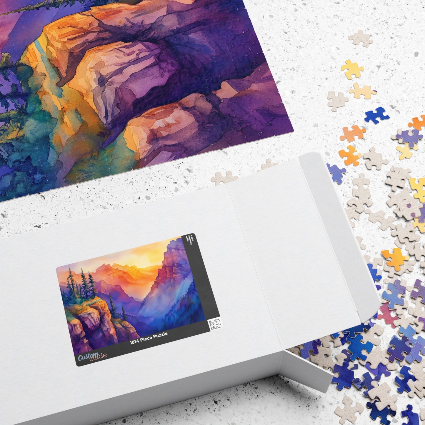 Painted Mountain Range Puzzle (110, 252, 520, 1014 Pieces) - Colorful Nature Puzzle, Sunset Landscape Art, Gift for Outdoor Lovers