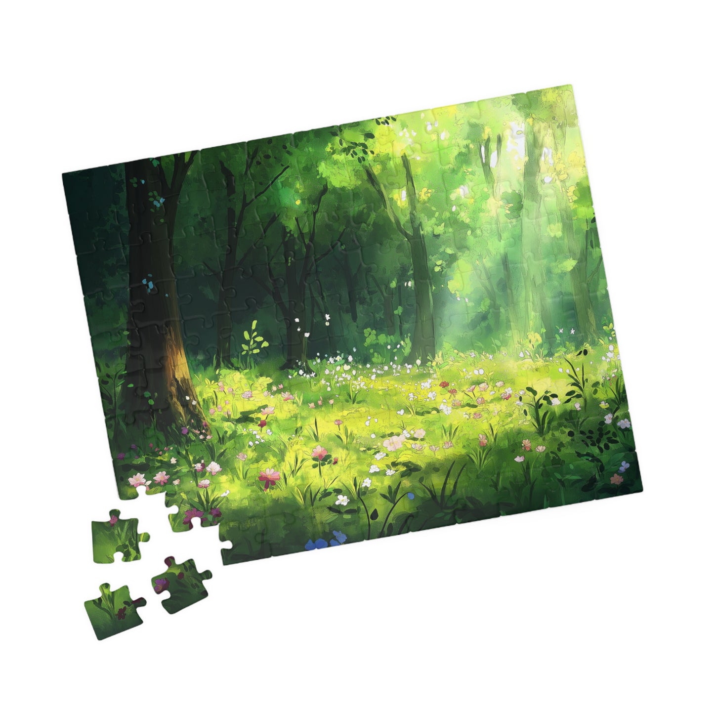 Woodland Blooms Puzzle (110, 252, 520, 1014 Pieces) - Dreamy Forest Meadow Jigsaw, Nature-Lover Gift, Peaceful Puzzle for Adults