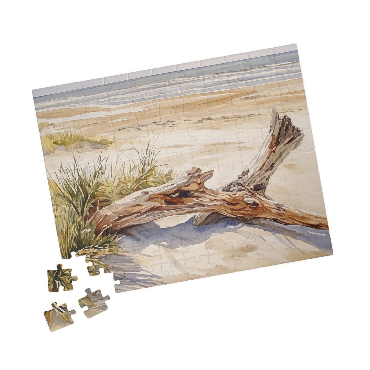Golden Shore Driftwood Puzzle (110, 252, 520, 1014 Pieces) - Sunny Beach Puzzle, Coastal Decor, Nature Lover Gift, Relaxing Mindful Jigsaw