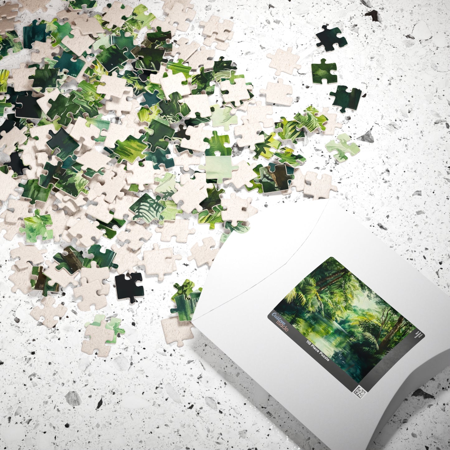 Winding Jungle River Puzzle (110, 252, 520, 1014 Pieces) - Lush Rainforest Waterway, Green Tropical Escape, Tranquil Nature Puzzle