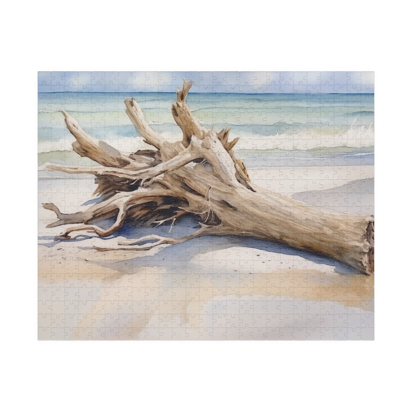 Driftwood Shoreline Puzzle (110, 252, 520, 1014 Pieces) - Beach Nature Puzzle, Calm Ocean Decor, Gift for Coastal Lovers, Relaxing Jigsaw