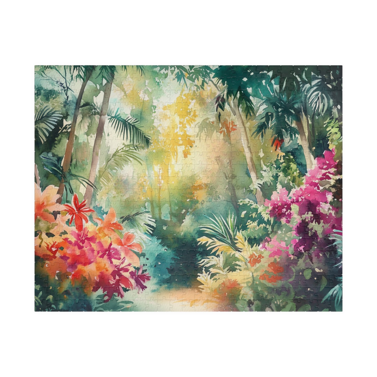 Tropical Bloom Puzzle (110, 252, 520, 1014 Pieces) - Vibrant Jungle Flowers, Rainforest Puzzle, Nature Decor, Gift for Puzzle Enthusiasts