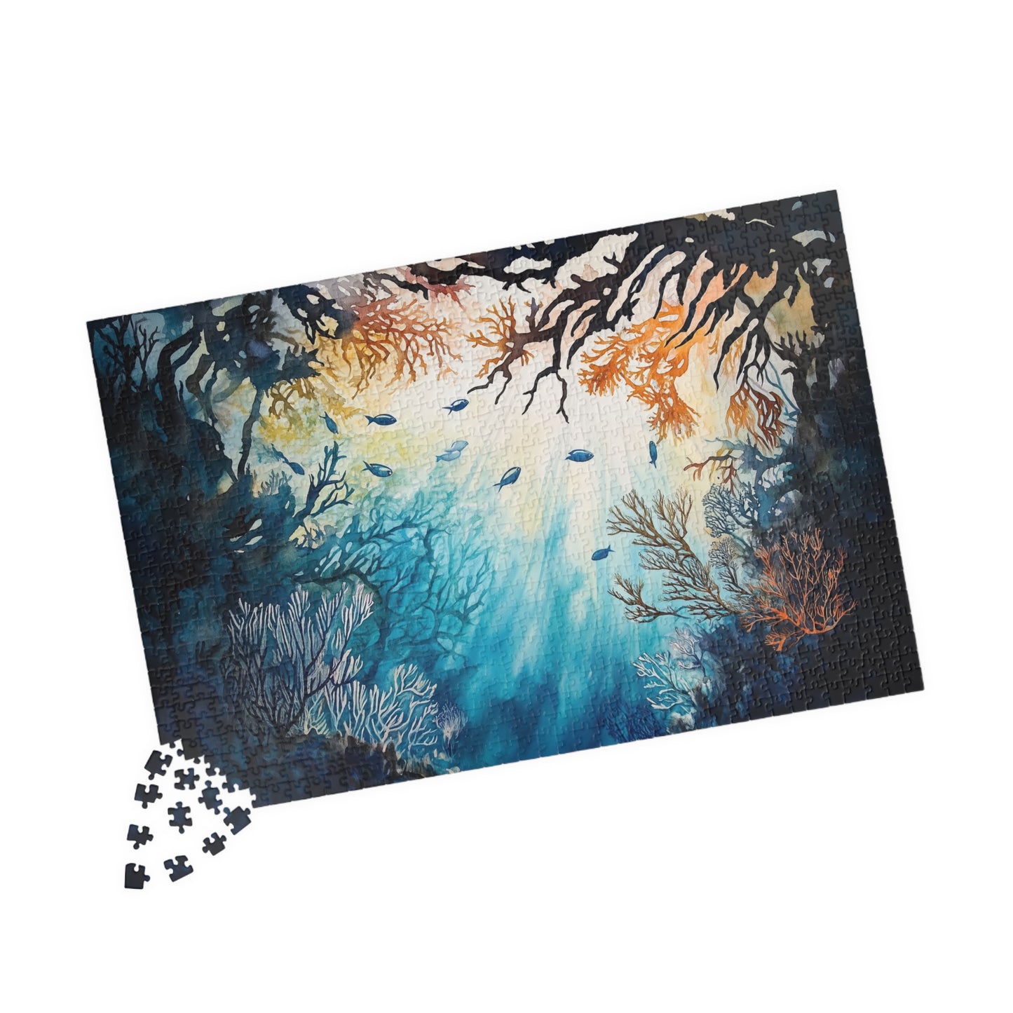 Sunlight Through the Reef Puzzle (110, 252, 520, 1014 Pieces) - Colorful Underwater Scene, Glowing Coral Garden, Vibrant Ocean Depths
