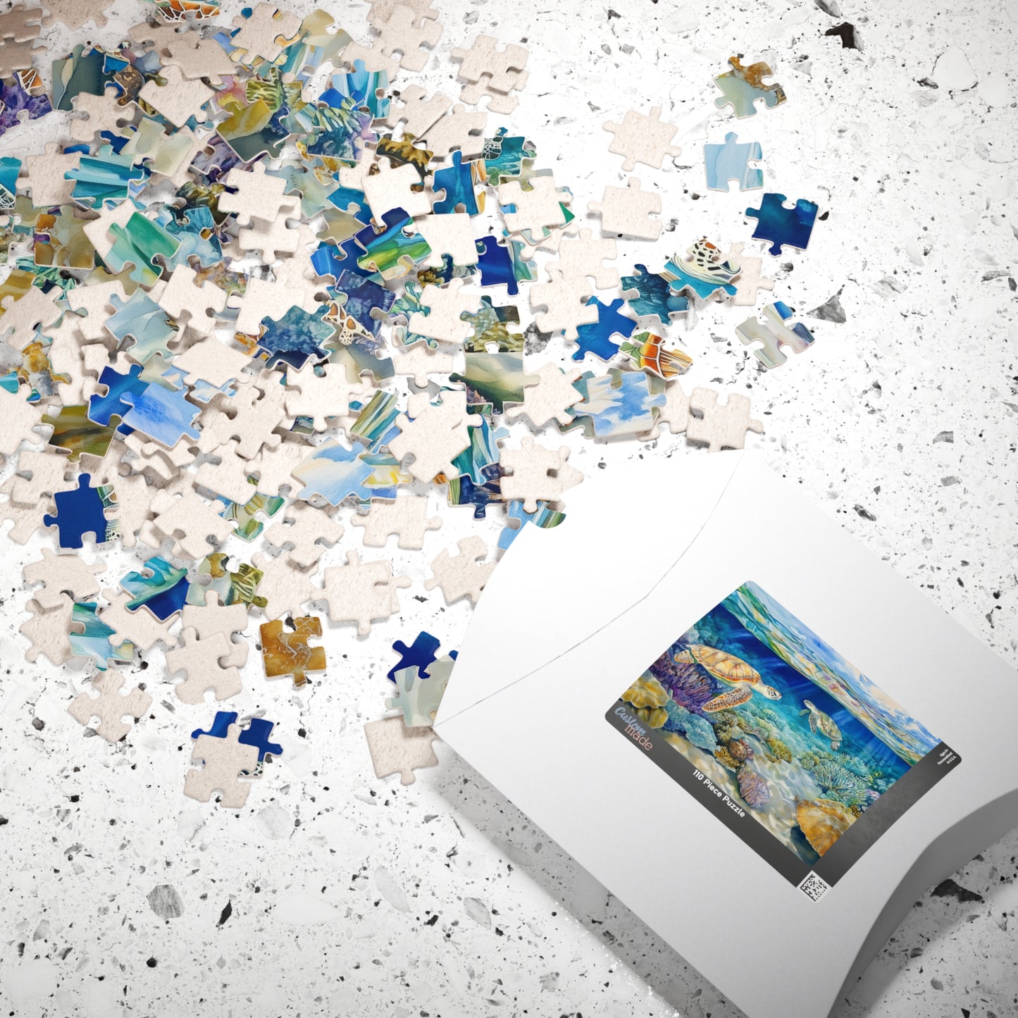 Ocean Reef and Sea Turtles Puzzle (110, 252, 520, 1014 Pieces) - Tropical Coral, Vibrant Underwater Scene, Marine Wildlife